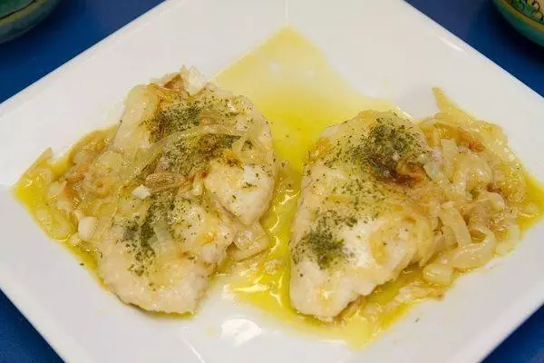 Spanish Fish with Onion Sauce