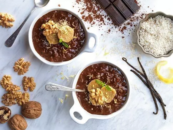 Chocolate and Walnut Rice Pudding